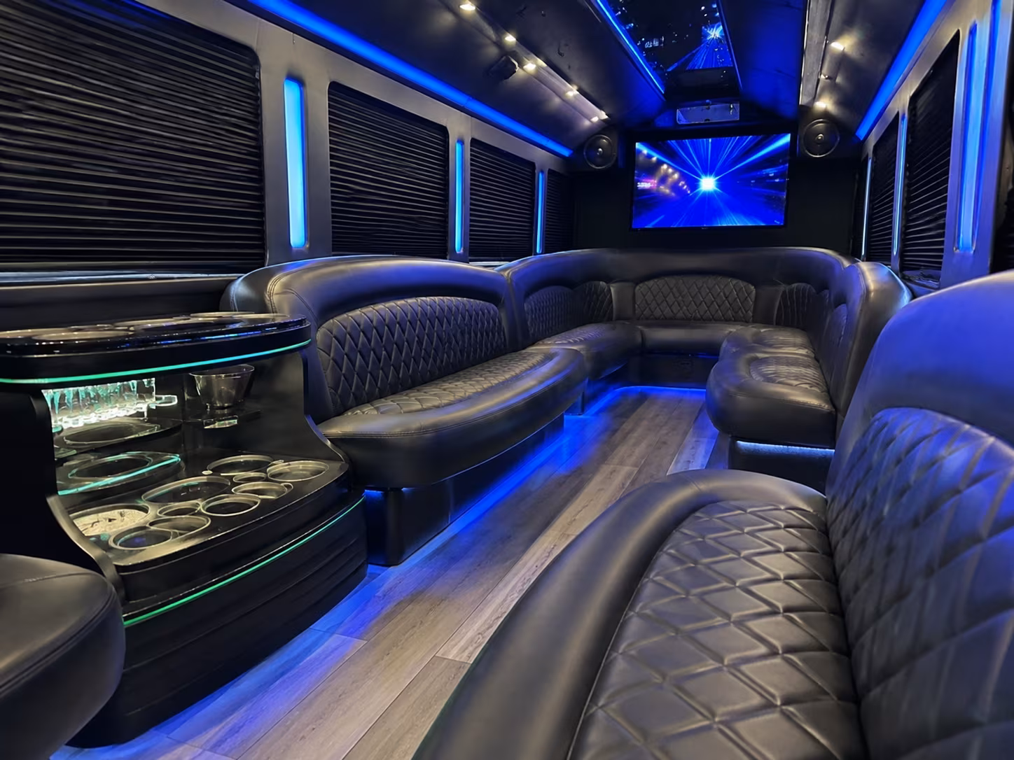 Passenger watching the San Francisco scenery during a regional party bus road trip