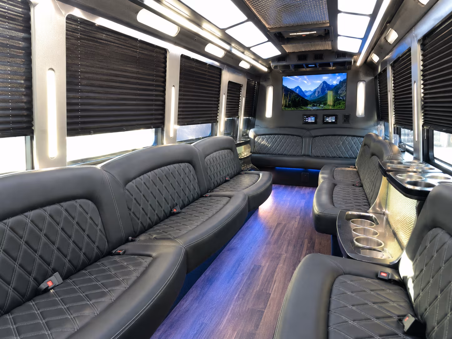 San Francisco Private Event Transportation party bus interior