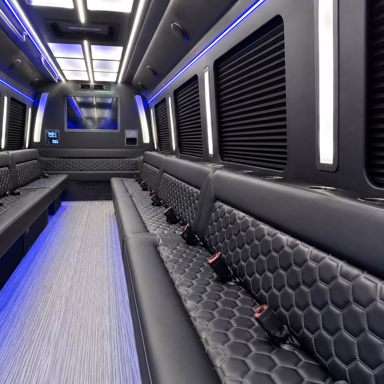 San Francisco Sporting Event Transportation party bus interior